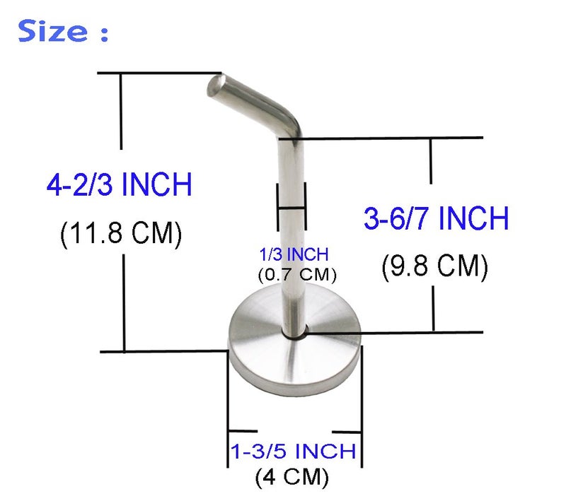 NELXULAS Brushed Stainless Steel Single Heavy Duty Long Coat Hook Robe Hanger Wall Mount Hook, Fit for Kitchen,Bedroom,Living Room, Bathroom,Closets and Garage Storage (4-2/3", 2 PCS) - Image 5